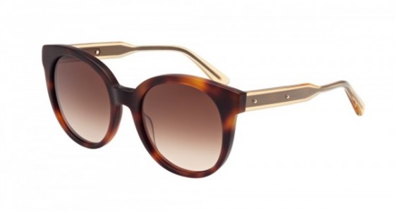 Bottega Veneta BV0002S Sunglasses, AVANA with YELLOW temples and BROWN lenses