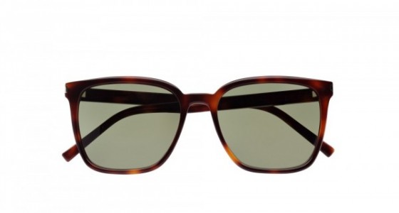 Saint Laurent SL 93 Sunglasses, HAVANA with GREEN lenses