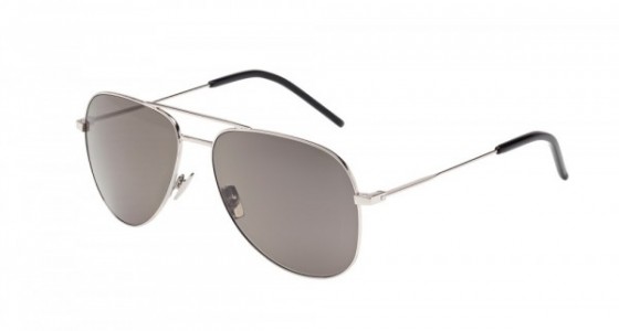 Saint Laurent CLASSIC 11 Sunglasses, 010 - SILVER with SMOKE lenses