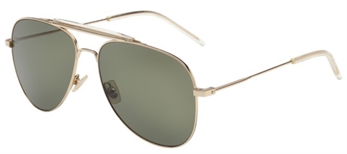 Saint Laurent SL 85 Sunglasses, 001 Gold with Green Lens 