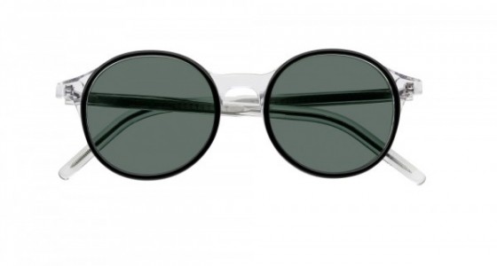 Tomas Maier TM0004S Sunglasses, 002 - BLACK with CRYSTAL temples and GREEN lenses