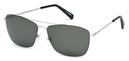 Montblanc MB594S Sunglasses, 16A - Shiny Palladium / Smoke