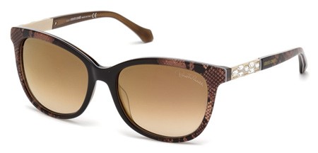 Roberto Cavalli MERAK Sunglasses, 50G - Dark Brown/other / Brown Mirror