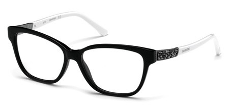 Swarovski GREY Eyeglasses, 01A - Shiny Black / Smoke