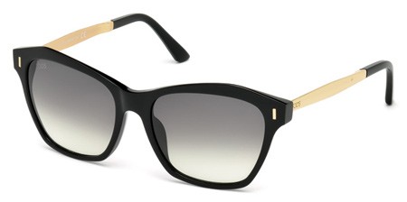 Tod's TO-0169 Sunglasses, 01B - Shiny Black / Gradient Smoke