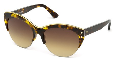 Tod's TO-0170 Sunglasses, 52F - Dark Havana / Gradient Brown