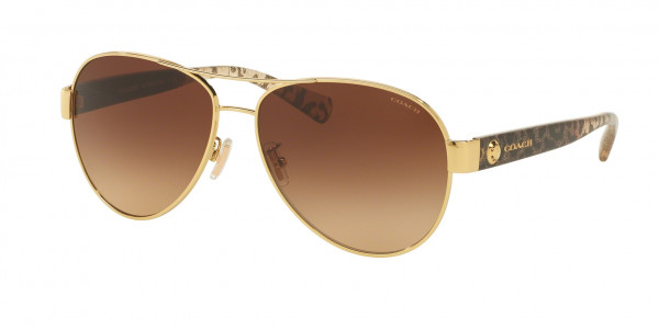 Coach HC7063 L148 Sunglasses, 926013 GOLD (GOLD)