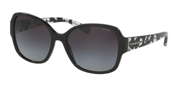Coach HC8166 L154 Sunglasses, 534811 L154 BLACK GREY GRADIENT (BLACK)