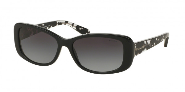 Coach HC8168 L156 Sunglasses, 534811 L156 BLACK GREY GRADIENT (BLACK)