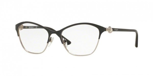 Vogue VO4013 Eyeglasses, 352 BLACK/SILVER (BLACK)