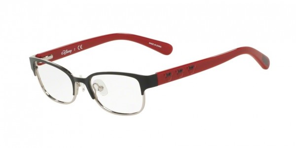 Disney Eyewear 3E1009 Eyeglasses, 3170 SATIN BLACK SILVER/RED (BLACK)