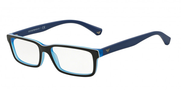 Emporio Armani EA3061F Eyeglasses, 5392 TOP BLACK/MATTE BLUE (BLACK)