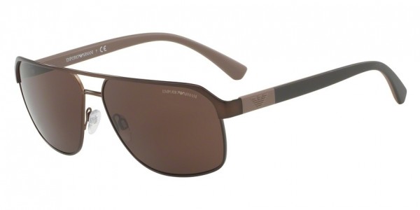 Emporio Armani EA2039 Sunglasses, 302073 MATTE BROWN (BROWN)