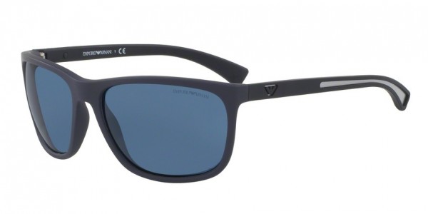 Emporio Armani EA4078 Sunglasses, 506580 BLUE RUBBER (BLUE)