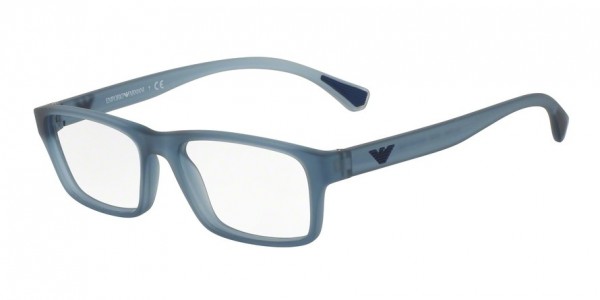 Emporio Armani EA3088F Eyeglasses, 5535 MATTE TRANSPARENT BLUE (BLUE)