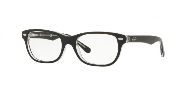 Ray-Ban Junior RY1555 Eyeglasses, 3529 BLACK ON TRANSPARENT (BLACK)