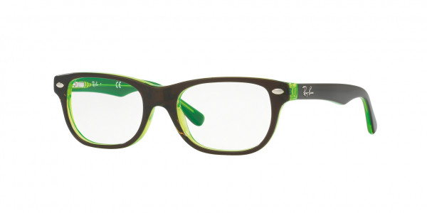 Ray-Ban Junior RY1555 Eyeglasses, 3665 BROWN ON GREEN FLUO (BROWN)