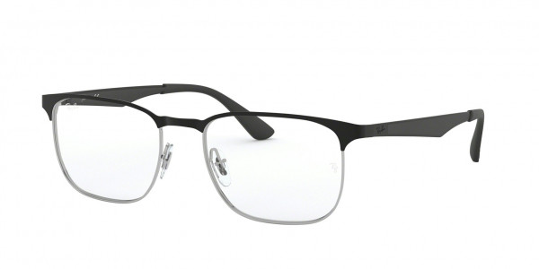Ray-Ban Optical RX6363 Eyeglasses, 2861 BLACK ON SILVER (BLACK)