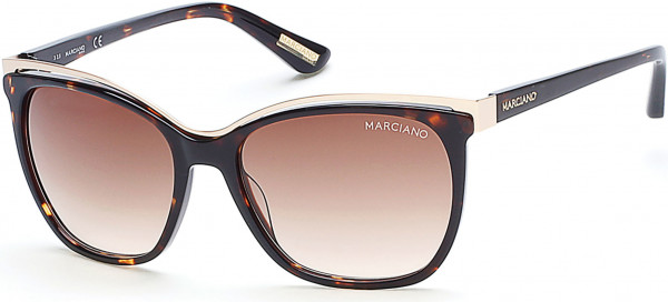 GUESS by Marciano GM0745 Sunglasses, 52F - Dark Havana/brown Gradient Lens