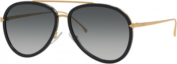 Fendi FF 0155/S Sunglasses, 0MY2 Black Yellow Gold