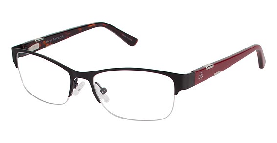 Ann Taylor AT212 Eyeglasses, C01 BLACK/BURGUNDY