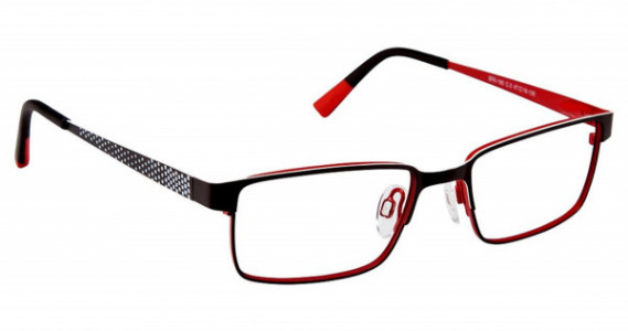SuperFlex SFK-160 Eyeglasses, (3) BLACK RED