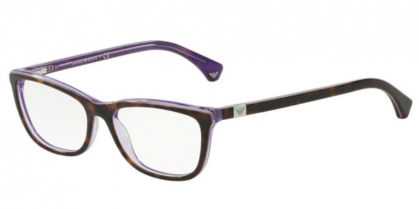 Emporio Armani EA3052F Eyeglasses, 5353 HAVANA/LILAC LINE/VIOLET (HAVANA)