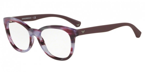 Emporio Armani EA3105F Eyeglasses, 5389 STRIPED VIOLET (VIOLET)