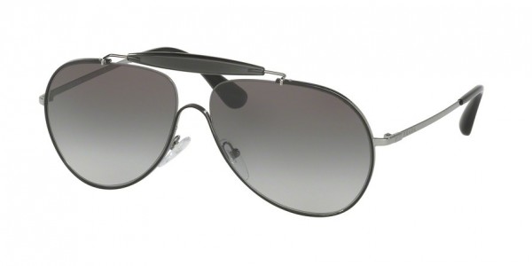 Prada PR 56SS Sunglasses, 7AX5O0 TOP BLACK/GUNMETAL (BLACK)