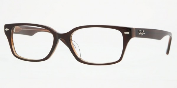 Ray-Ban Optical RX5222 Eyeglasses, 5041J CHARCOAL BROWN/CLEAR BROWN (BROWN)