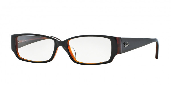 Ray-Ban Optical RX5250 Eyeglasses, 2044 BLACK ON RED HAVANA (BLACK)