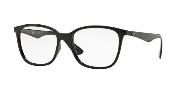 Ray-Ban Optical RX7066F Eyeglasses, 2000 SHINY BLACK (BLACK)