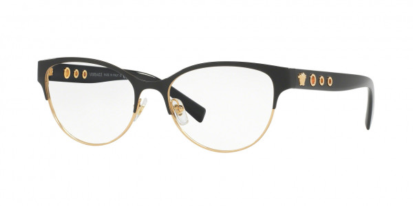 Versace VE1237 Eyeglasses, 1342 BLACK/GOLD (BLACK)