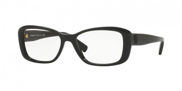 Versace VE3228 Eyeglasses, GB1 BLACK (BLACK)