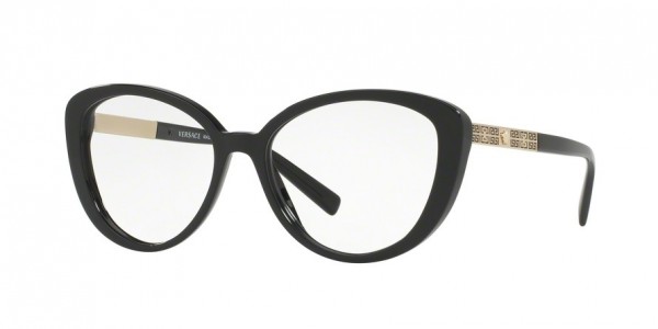 Versace VE3229 Eyeglasses, GB1 BLACK (BLACK)