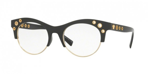 Versace VE3232 Eyeglasses, GB1 BLACK (BLACK)