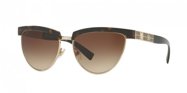 Versace VE2169 Sunglasses, 125213 HAVANA/PALE GOLD (BLACK)