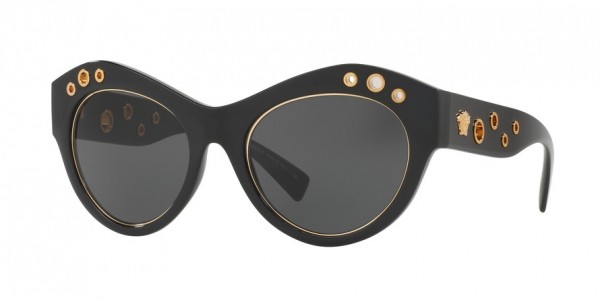 Versace VE4320 Sunglasses, GB1/87 BLACK (BLACK)