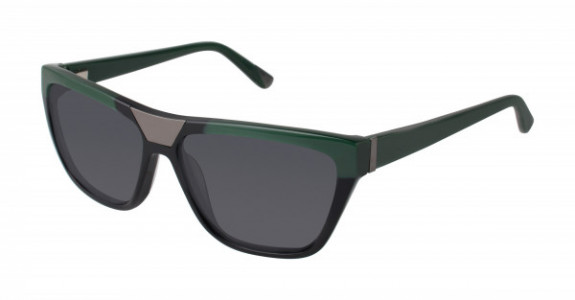 L.A.M.B. LA506 Sunglasses, Black/Green (BLK)