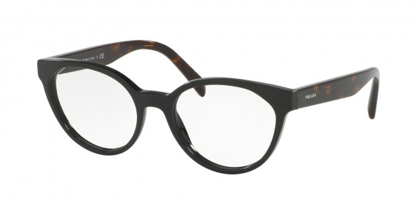 Prada PR 01TVF Eyeglasses, 1AB1O1 BLACK (BLACK)