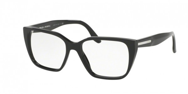 Prada PR 08TVF Eyeglasses, 1AB1O1 BLACK (BLACK)