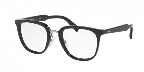 Prada PR 10TV Eyeglasses, 1AB1O1 BLACK (BLACK)