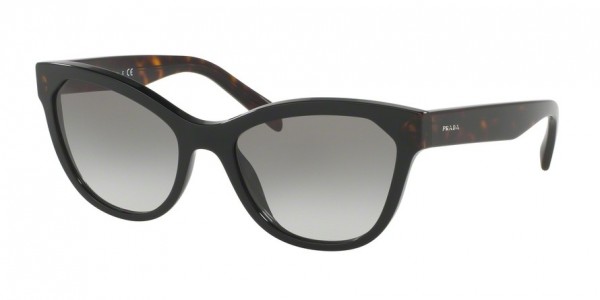 Prada PR 21SSF Sunglasses, 1AB0A7 BLACK (BLACK)