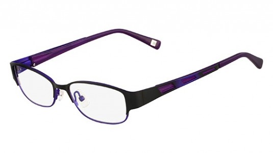 Marchon M-JANE Eyeglasses, (001) SATIN BLACK PURPLE