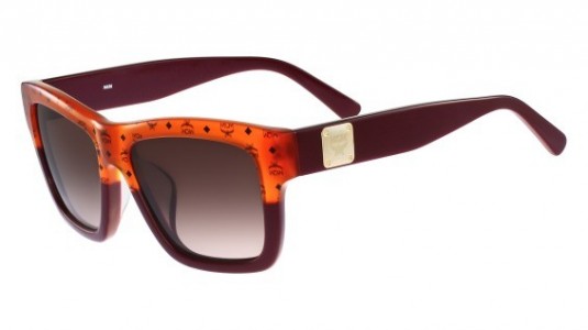MCM MCM607SA Sunglasses, (810) ORANGE VISETTOS-BORDEAUX