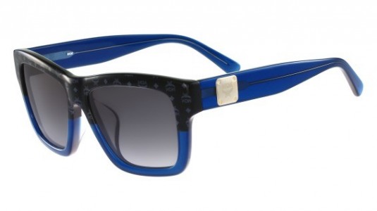 MCM MCM607SA Sunglasses, (966) BLACK VISETTOS-BLUE