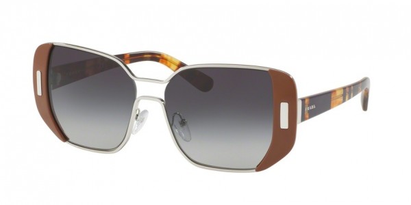 Prada PR 59SS Sunglasses, USA5D1 SILVER/BROWN (BROWN)
