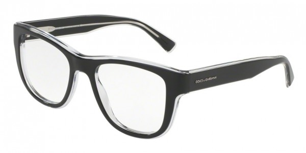 Dolce & Gabbana DG3252 Eyeglasses, 675 TOP BLACK ON CRYSTAL