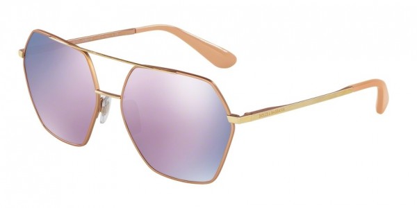 Dolce & Gabbana DG2157 Sunglasses, 12945R MATTE PINK GOLD (PINK)