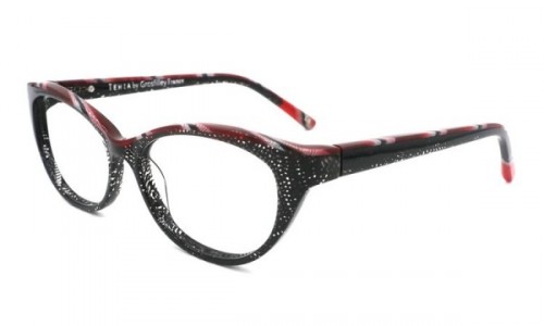 Tehia T50005 Eyeglasses, C02 Black Red Horn